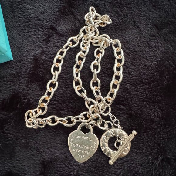 Tiffany & Co. Sterling Silver Heart Tag Toggle 18.5" Chain Necklace - Picture 13 of 13